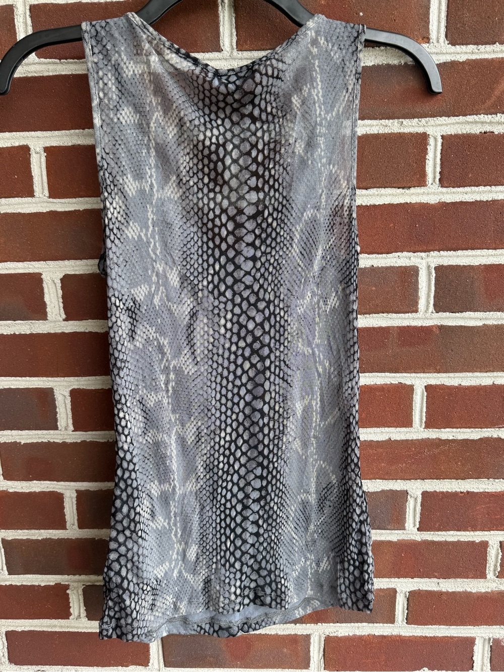 Express Gray Snake-Print Ruffle Tank Top - Picture 6 of 6